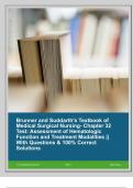 Brunner and Suddarth's Textbook of Medical Surgical Nursing- Chapter 32 Test: Assessment of Hematologic Function and Treatment Modalities || With Questions & 100% Correct Solutions