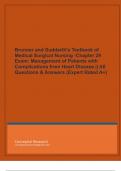 Brunner and Suddarth's Textbook of Medical Surgical Nursing -Chapter 29 Exam: Management of Patients with Complications from Heart Disease || All Questions & Answers (Expert Rated A+)