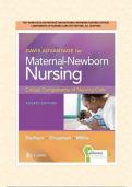 TEST BANK DAVIS ADVANTAGE FOR MATERNAL-NEWBORN NURSING CRITICAL COMPONENTS OF NURSING CARE 4TH EDITION| ALL CHAPTERS