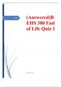 (Answered)BEHS 380 End of Life Quiz 1