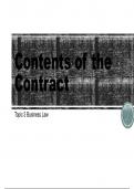  Business Law 1 - Contents of The Contract