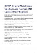 BOMA General Maintenance Questions And Answers 2024 Updated Study Solutions