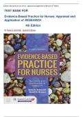 Test bank-Evidence-Based Practice for Nurses: Appraisal and Application of Research 4th Edition( Nola A. Schmidt, 2017) All Chapters Latest Edition 