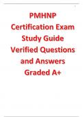 PMHNP Certification Exam Study Guide 2024/2025 Verified Questions and Answers Graded A+