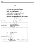  Mental Health Exam #2 Psychotic Disorders Positive & Negative Symptoms,Typical & Atypical Antipsychotics,Grief,Depression,Suicide,Antidepressants, Mania,Mood Stabilizers,Lithium, Therapeutic Communication (responses) With Questions And 100% Sure Answers