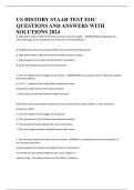 US HISTORY STAAR TEST EOC QUESTIONS AND ANSWERS WITH SOLUTIONS 2024