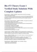 Bio 473 Theory Exam 1 Verified Study Solutions With Complete Updates