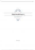 Global Health Exam 4 Question and answers already passed 