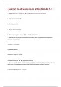 Hazmat 80 Test Questions 2024|Grade A+|32 Pages