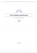 FCTC reading comprehension Question and answers already passed 