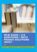 MCEI EXAM | 115 QUESTIONS | WITH PASSED SOLUTIONS 2024!!