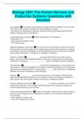 Biology 2201 The Human Nervous and Endocrine Systems Questions with Answers