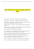   TFM 160 Quiz #1 With Complete Solutions 2024.