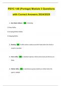 PSYC 140 (Portage) Module 3 Questions with Correct Answers 2024/2025