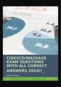 CIDESCO/MASSAGE EXAM QUESTIONS WITH ALL CORRECT ANSWERS 2024!!