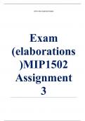 Exam (elaborations) MIP1502 Assignment 3 (COMPLETE ANSWERS) 2024 (369439) - DUE 9 July 2024  •	Course •	Mathematics for Intermediate II (MIP1502) •	Institution •	University Of South Africa (Unisa) •	Book •	Intermediate Mathematics 2 MIP1502 Assignment 3 (