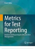 Metrics for Test Reporting: Analysis and Reporting for Effective Test Management  2024 with complete solution