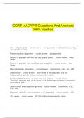  CCRP AACVPR Questions And Answers 100% Verified.