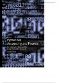 Python for Accounting and Finance: An Integrative Approach to Using Python for Research 2024th Edition with complete solution