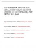 IMSA TRAFFIC SIGNAL TECHNICIAN LEVEL 1 ACTUAL / NEWEST 2024 WITH WELL SORTED QUESTIONS AND ANSWERS /GRADED A+/BEST FOR THAT GOOD GRADE 