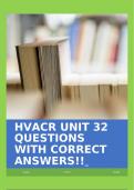 HVACR UNIT 32 QUESTIONS WITH CORRECT ANSWERS!!