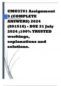 CMG3701 Assignment 3 (COMPLETE ANSWERS) 2024 (891516) - DUE 31 July 2024 ;100% TRUSTED workings, explanations and solutions. 