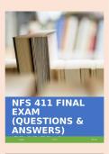 NFS 411 FINAL EXAM (QUESTIONS & ANSWERS) GRADED A+.