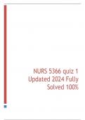 NURS 5366 quiz 1 Updated 2024 Fully Solved 100%