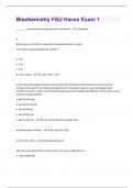 Biochemistry FAU Haces Exam 1 Questions and Answers Fully Solved 100%