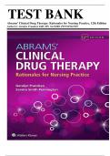 Test Bank for Abrams’ Clinical Drug Therapy: Rationales for Nursing Practice, 12th Edition (Frandsen, 2021), Chapter 1-61 | All Chapters