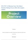 PSY 570 7-2 Milestone Four: The Ethical Decision-Making Process 2024 with complete solution