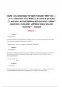 NURS 6501 ADVANCED PATHOPHYSIOLOGY MIDTERM 4 LATEST VERSIONS 2024 -2025 EACH VERSION WITH 100 QS AND ANS 400 MIDTERM QUESTIONS AND CORRECT ANSWERS / NURS 6501 MIDTERM EXAM WALDEN UNIVERSITY| AGRADE