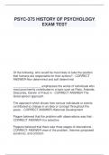 PSYC-375 HISTORY OF PSYCHOLOGY EXAM TEST 