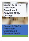 Exam 1 LPN-RN Transition Questions & Answers 100% Correct!!