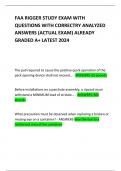 FAA RIGGER STUDY EXAM WITH QUESTIONS WITH CORRECTRY ANALYZED ANSWERS (ACTUAL EXAM) ALREADY GRADED A+ LATEST 2024 