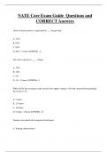 NATE Core Exam Guide Questions and  CORRECT Answers