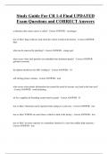 Study Guide For CR 1-4 Final UPDATED  Exam Questions and CORRECT Answers