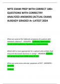 NPTE EXAM PREP WITH CORRECT 180+ QUESTIONS WITH CORRECTRY ANALYZED ANSWERS (ACTUAL EXAM) ALREADY GRADED A+ LATEST 2024   