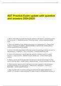 AST Practice Exam update with question  and answers 2024-2025 1. Which of the following arises from the left ventricle of the heart? a. Ascending aorta b.  Pulmonary vein c. Descending aorta d. Pulmonary artery - correct answerAscending  aorta 2. Why is a