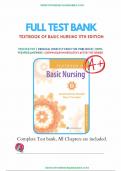 Test Bank For Textbook of Basic Nursing 11th Edition by Caroline Bunker Rosdahl; Mary T. Kowalski, 9781469894201 (COMPLETE 103 cHAPTERS)