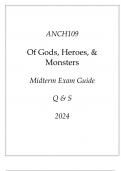 (UNE) ANCH109 Of Gods, Heroes, & Monsters Midterm Exam Guide Q & S 2024.