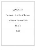 (UNE) ANCH111 Intro to Ancient Rome Midterm Exam Guide Q & S 2024.p