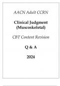 (AACN) Adult CCRN Clinical Judgment (Muscoskeletal) CBT Content Revision 2024