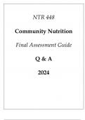 (ASU Online) NTR 448 Community Nutrition Final Assessment Guide Q & A 2024