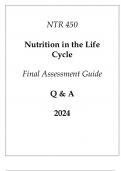 (ASU Online) NTR 450 Nutrition in the Life Cycle Final Assessment Guide Q & A 2024.