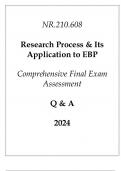 (JHU) NR.210.608 Research Process & Its Application to EBP Comprehensive Final Exam Assessment Q & A