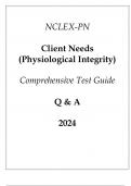 Next Gen NCLEX-PN Client Needs ( Physiological Integrity) Comprehensive Test Guide Q & A 2024.