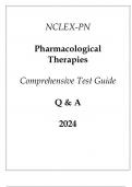 Next Gen NCLEX-PN Pharmacological Therapies Comprehensive Test Guide Q & A 2024