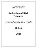 Next Gen NCLEX-PN Reduction of Risk Potential Comprehensive Test Guide Q & A 2024