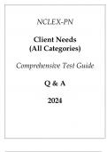 Next Gen NCLEX-PN Client Needs ( ALL Categories) Comprehensive Test Guide Q & A 2024